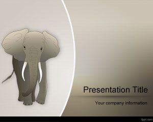 Шаблон Африканский слон PowerPoint
