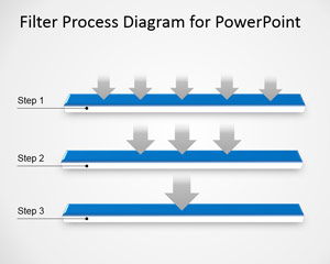 Setas filtro de template Diagrama para o PowerPoint