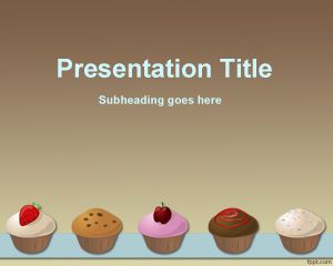 紙杯蛋糕食譜的PowerPoint模板
