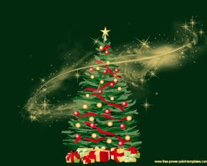 Modèle vert d'arbre de Noël Powerpoint