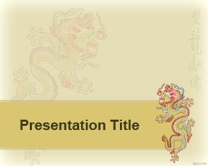 Plantilla del dragón chino PowerPoint
