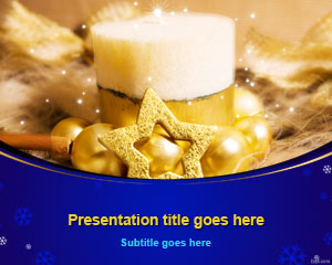 Noel Yıldız Dekorasyon PowerPoint Şablon