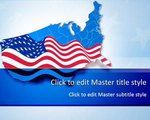 無料USA地図旗PowerPointのテンプレート