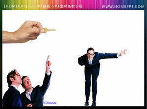 Um grupo de gestos comumente usados ​​para baixar o material PowerPoint