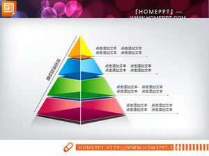 A group of exquisite 3d solid pyramid PPT chart template download