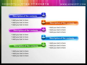 A set of colored PowerPoint text box title material downloads