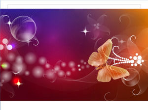 絶妙な蝶のイラストPPTの背景画像のセット