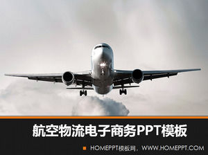 Maskapai pesawat latar belakang logistik e - perdagangan PowerPoint Template Download