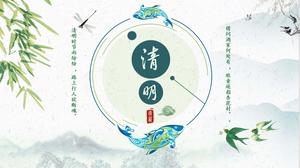 Estilo antigo Qingming Festival slide template download