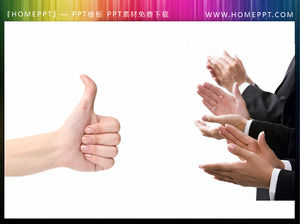 Oklaski i kciuki PPT ilustracja materiał
