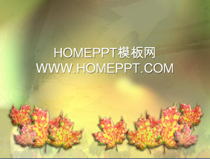 Autumn Maple Leaf Background PPT Template Download