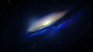 Frumos albastru galaxie imagine de fundal PPT