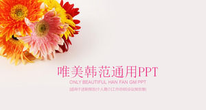 Beautiful Chrysanthemum Background PPT template free download