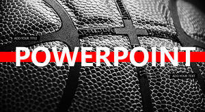 黑色和紅色配色籃球背景NBA主題PPT模板