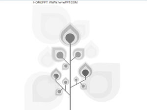 검은 색과 흰색 배경 동적 예술 나무의 성장 PPT 배경 템플릿 다운로드