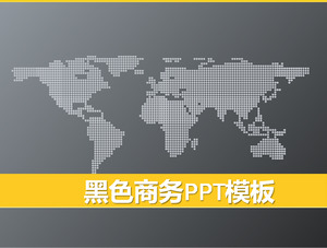 Hitam World Map Background Template Bisnis PowerPoint