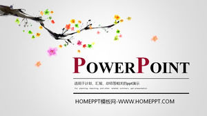 Blooming ink plum PPT animation download