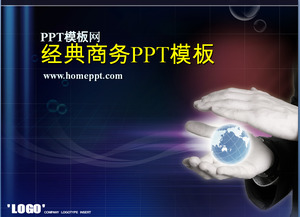 fundo azul do escuro clássico PPT negócio modelo de download