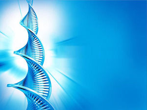 蓝色背景DNA医疗PPT模板下载