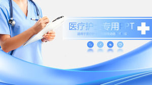 blue doctor nurse background hospital ppt template download