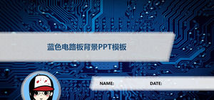 الزرقاء الإلكترونية التكنولوجيا لوحة الدوائر خلفية قالب PPT تحميل