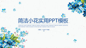 Blaus frische Blumen Hintergrund Retro-Stil PPT-Vorlage