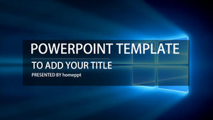 Blue win10 porcelain Metro style PPT template free download