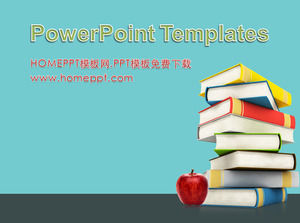 Book textbook apple background education PPT template