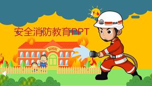 卡通風格消防安全消防教育課件推廣PPT模板