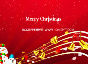 Cheerful pentameter notes snowman background Christmas slideshow template download