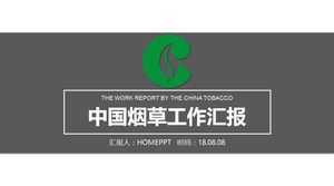 Çin Tütün Çalışma Raporu PPT Template