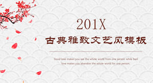 Klassische chinesische Art PPT Schablone für dynamischen Pflaumenhintergrund geben Download frei