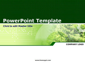 Classic green plant PPT template download