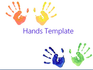 Color Paint Handprint Art PPT Template Download