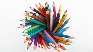 قلم رصاص خلفية ملونة PPT مجموعة (1)