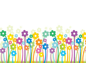 Colorful cute flower PPT background picture