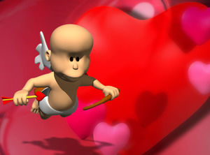 Jour de modèle de diapositive de Cupidon chocolat fond Valentine
