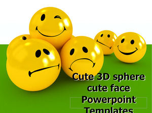 Cute 3D sphere cute face Powerpoint Templates