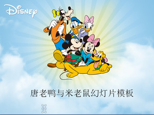 Antecedentes Don señoras de Mickey Mouse Disney de dibujos animados PPT plantilla de descarga