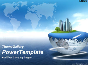 Earth fantasy island PPT natural template