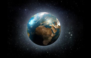 Planeta Tierra Vista desde el espacio plantilla de PowerPoint