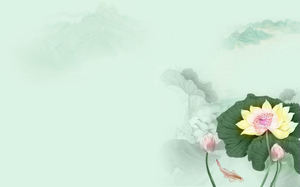Elegant lotus Chinese style PPT background