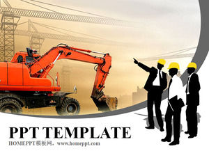 Excavator site construction PPT template download