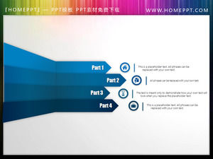 Exquisite blue arrows PPT directory template download