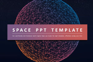精美的點線繪圖星球背景業務PPT模板免費下載