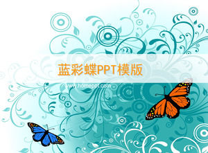 Exquisite fashionable Korean butterfly PPT template download