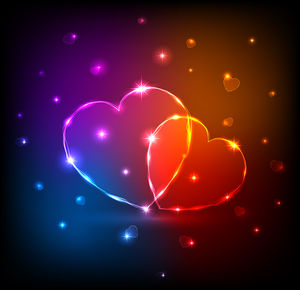 Flashing multicolored heart-shaped slideshow background image