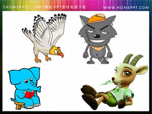 Четыре мультфильм животных слайд-шоу обрабатываемый материал