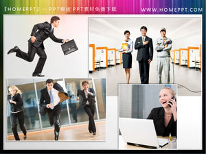 Four groups of white - collar workplace characters background