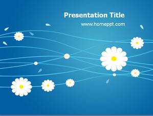 Frais et simple modèle de diapositive fleurettes bleu télécharger